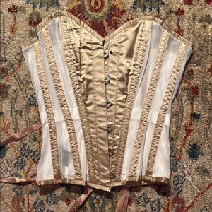 Corset Story Gold and White Satin Corset Chic Lingerie Bridal